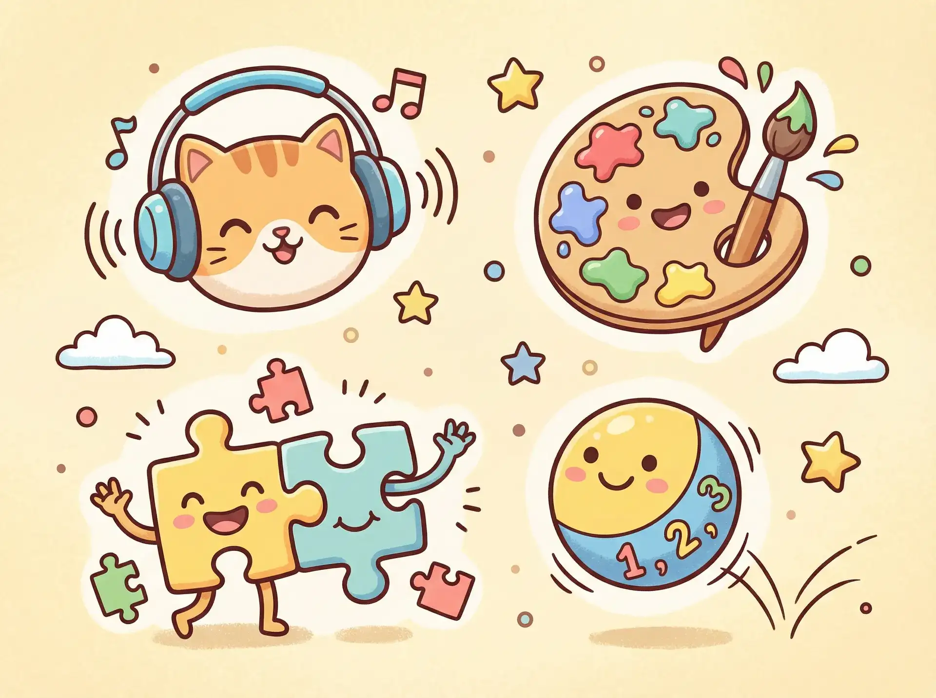 小朋友的手工作品 - 闭嘴家族 益智创作